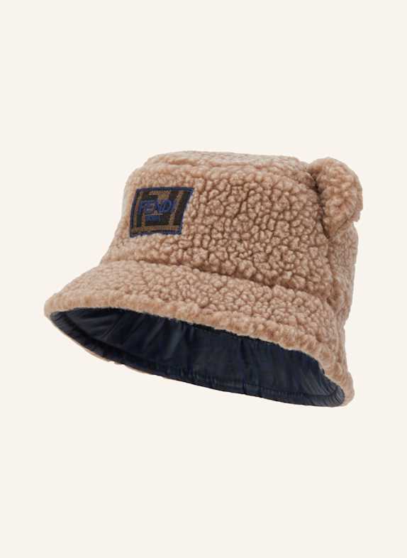 FENDI Bucket-Hat aus Teddyfell BEIGE