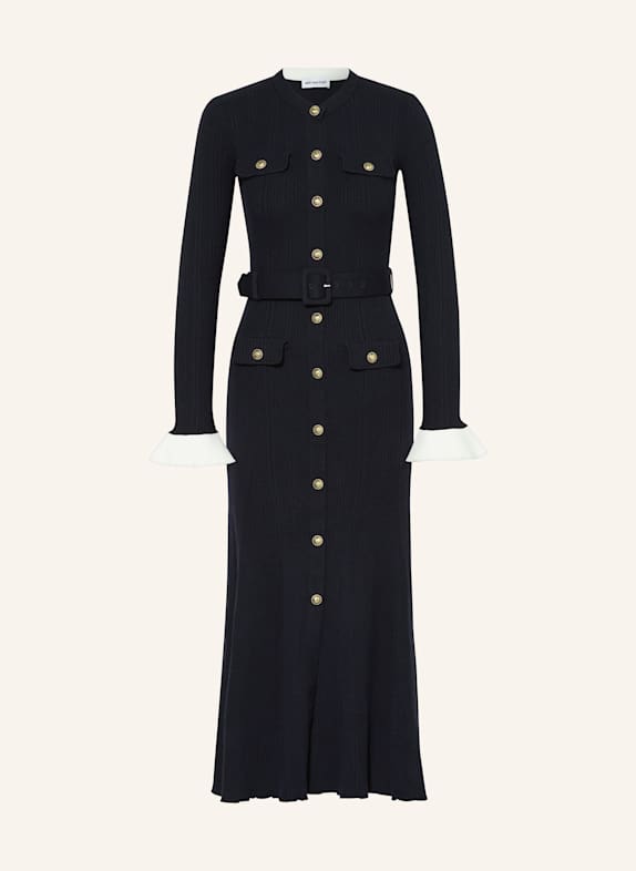 self-portrait Strickkleid DUNKELBLAU