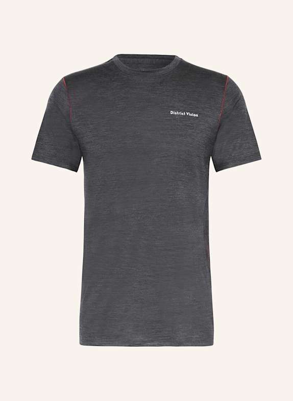 District Vision Koszulka do biegania MERINO CZIEMNOSZARY