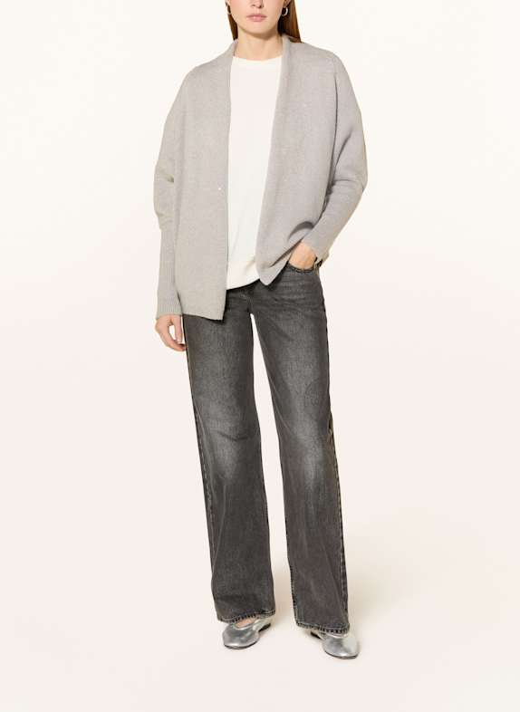 monari Strickhülle mit Pailletten und Glitzergarn GRAU