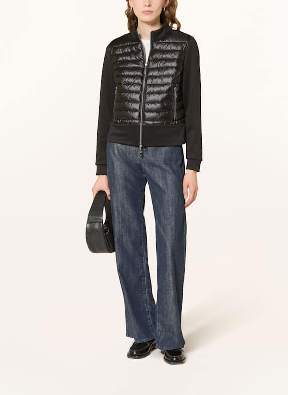 monari Steppjacke im Materialmix mit Schmucksteinen SCHWARZ