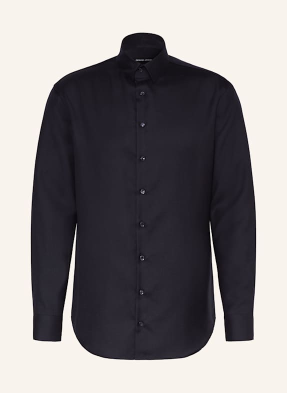 GIORGIO ARMANI Cashmere-Hemd Regular Fit DUNKELBLAU