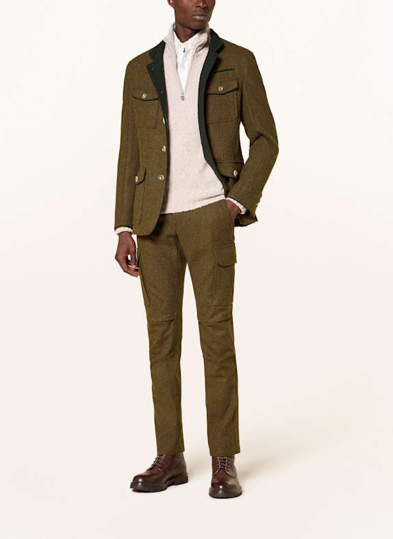 HABSBURG Traditionele broek FISCHAU TAUPE / DONKERGROEN