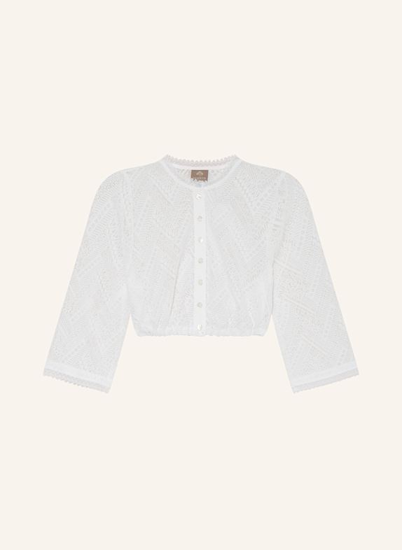 BERWIN & WOLFF Dirndlbluse aus Spitze mit 3/4-Arm WEISS