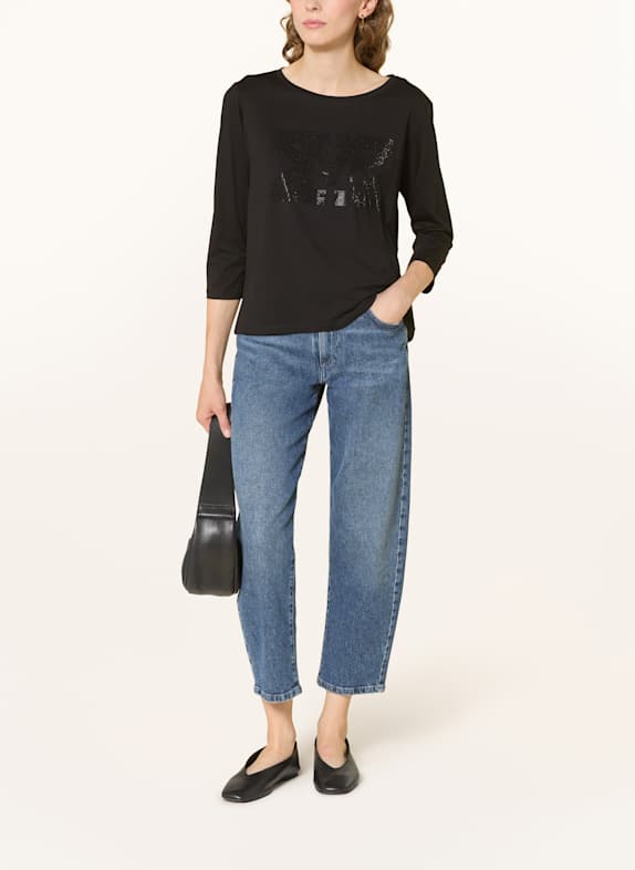 monari Shirt mit 3/4-Arm und Pailletten SCHWARZ