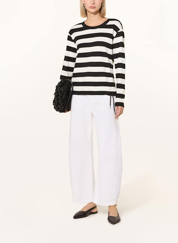 monari Sweatshirt mit Schmucksteinen SCHWARZ / WEISS