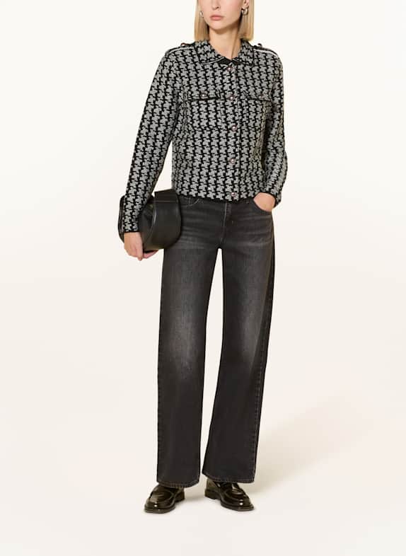 monari Kastenjacke mit Pailletten SCHWARZ / HELLGRAU