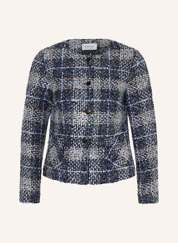 MORE & MORE Kastenjacke aus Bouclé DUNKELBLAU / HELLBLAU / TAUPE