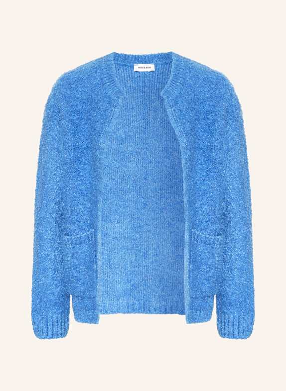 MORE & MORE Bouclé-Strickjacke BLAU