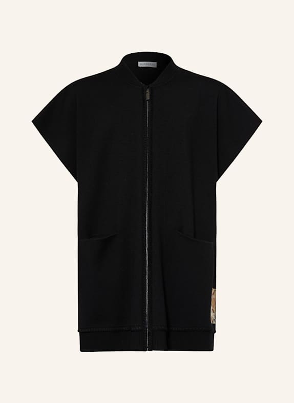 BURBERRY Ponczo z dzianiny CZARNY