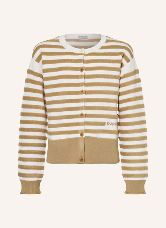 BURBERRY Pletený kardigan BÉŽOVÁ/ REŽNÁ