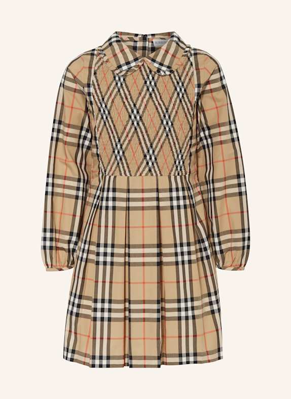 BURBERRY Sukienka z falbankami BEŻOWY/ CZARNY/ CZERWONY