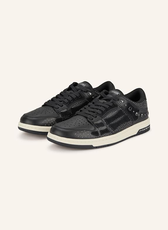 AMIRI Sneaker SKEL TOP LOW mit Nieten und Schmucksteinen SCHWARZ