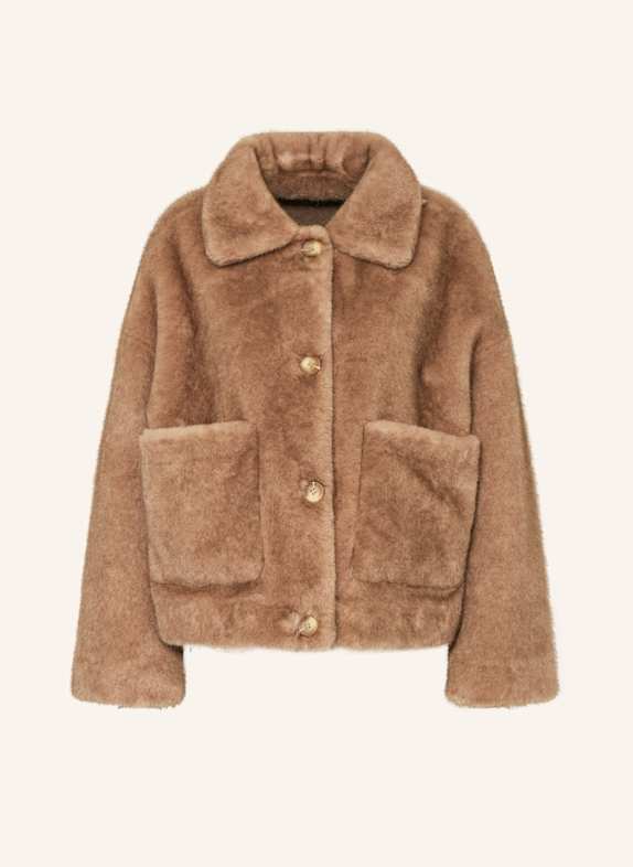 STUDIO AR Kunstpelz-Jacke FAJE zum Wenden CAMEL
