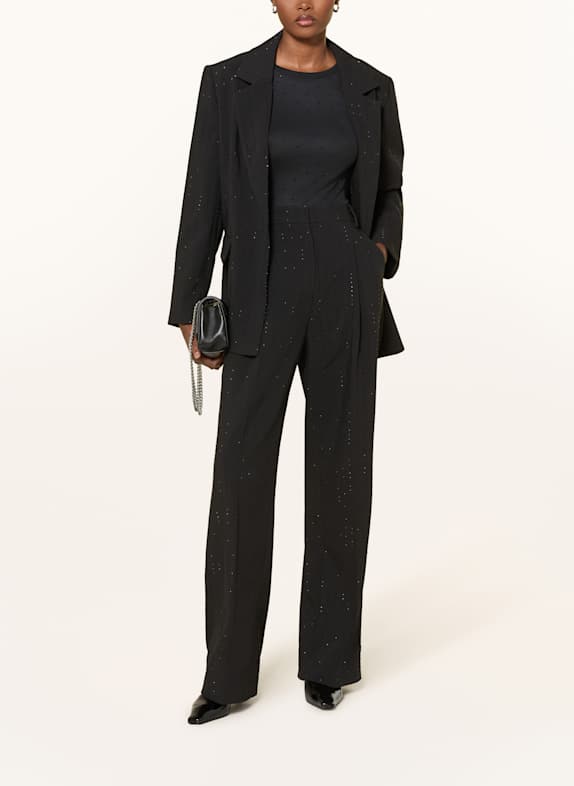 MRS & HUGS Marlene-broek met sierstenen ZWART
