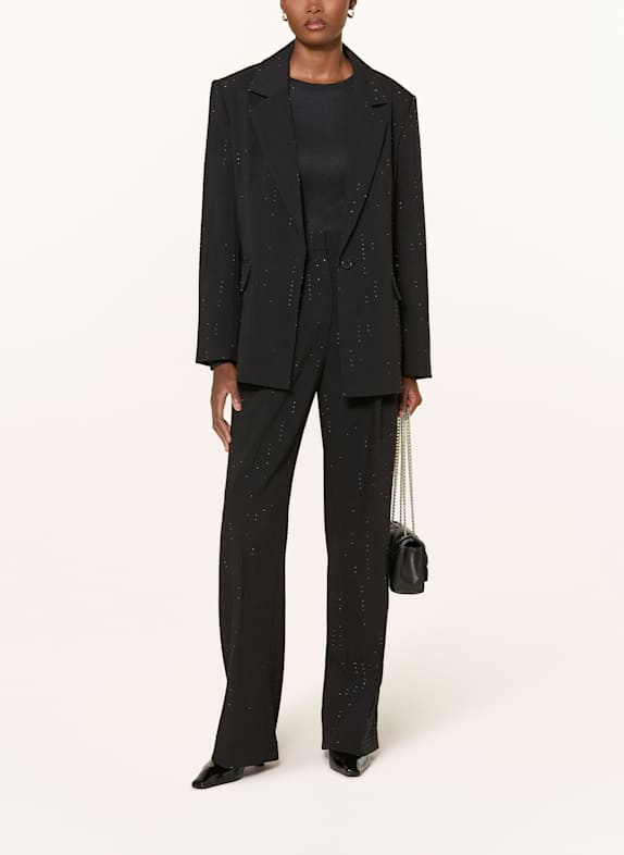 MRS & HUGS Blazer met sierstenen ZWART