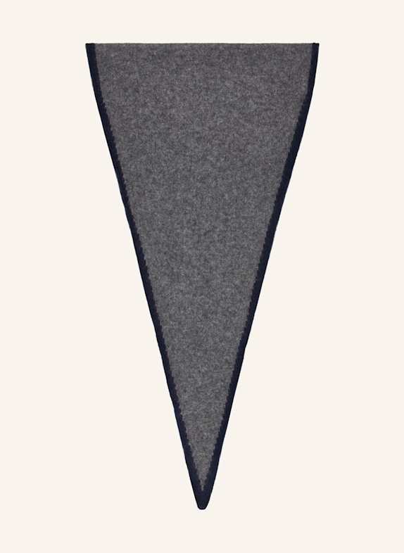 Oats & Rice Dreieckstuch aus Cashmere DUNKELBLAU/ DUNKELGRAU