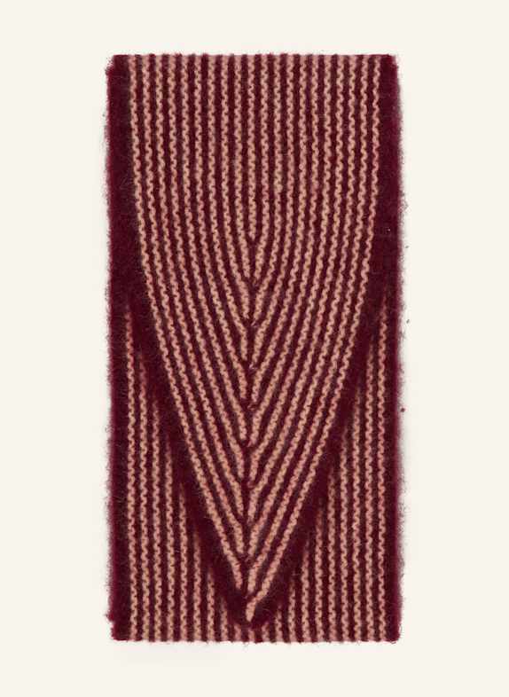 Oats & Rice Szal kaszmirowy SAILOR CIEMNOCZERWONY/ ECRU