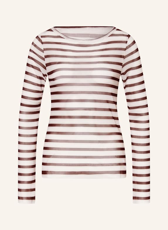 10DAYS Longsleeve aus Mesh ECRU / DUNKELROT