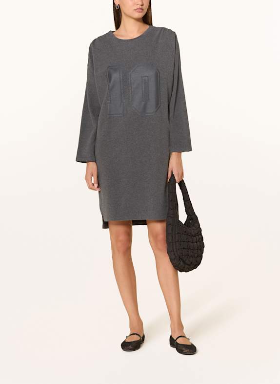 10DAYS Sweatkleid mit 3/4-Arm DUNKELGRAU