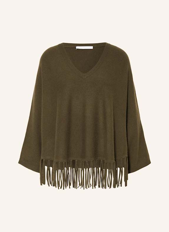 HERZEN'S ANGELEGENHEIT Cashmere-Poncho OLIV