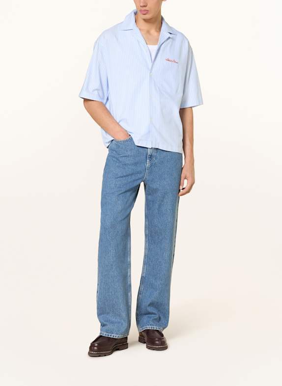 about:blank Resorthemd SCRIPT Comfort Fit LICHTBLAUW / WIT