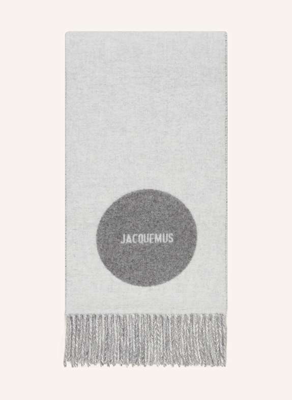 JACQUEMUS Scarf LE CHARPE ROND CARRE LIGHT GRAY/ GRAY