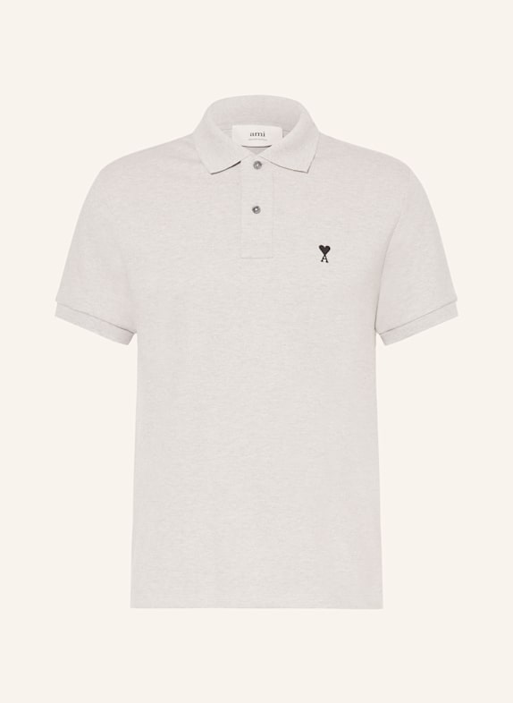 AMI PARIS Piqué-Poloshirt HELLGRAU