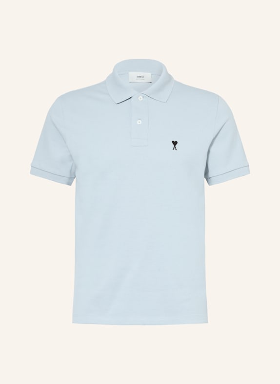 AMI PARIS Piqué-Poloshirt HELLBLAU