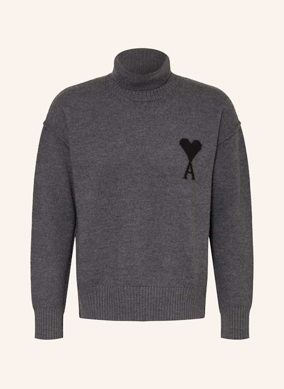 AMI PARIS Rollkragenpullover DUNKELGRAU