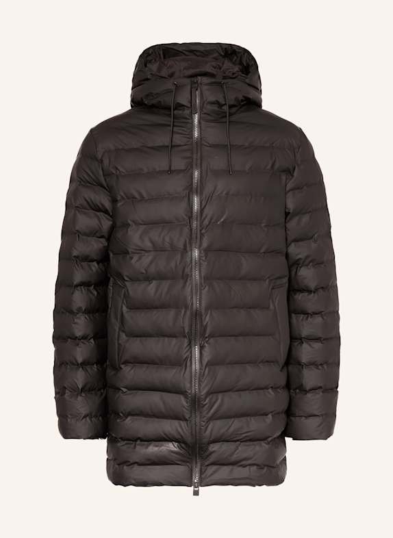 RAINS LOHJA quilted coat BLACK