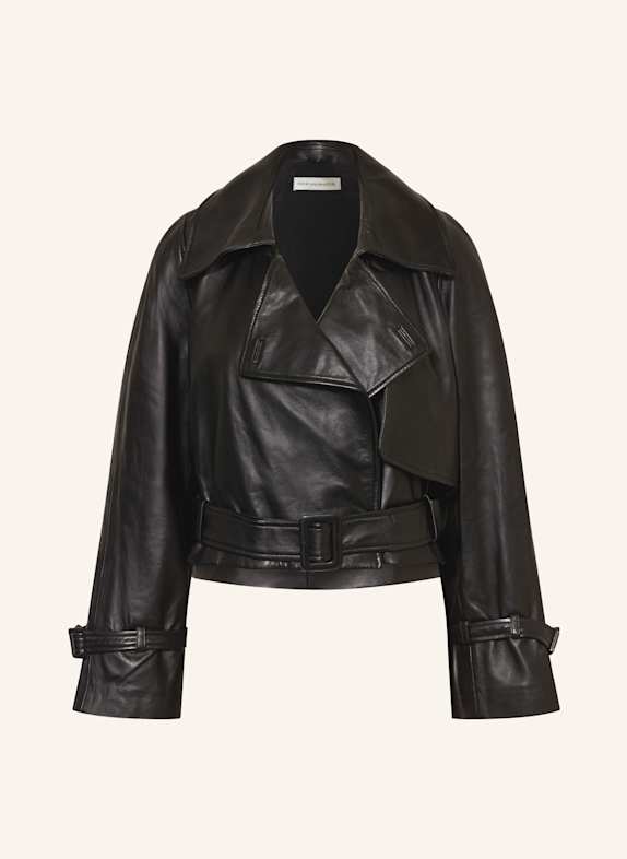 NOUR HAMMOUR Lederjacke HATTI SCHWARZ
