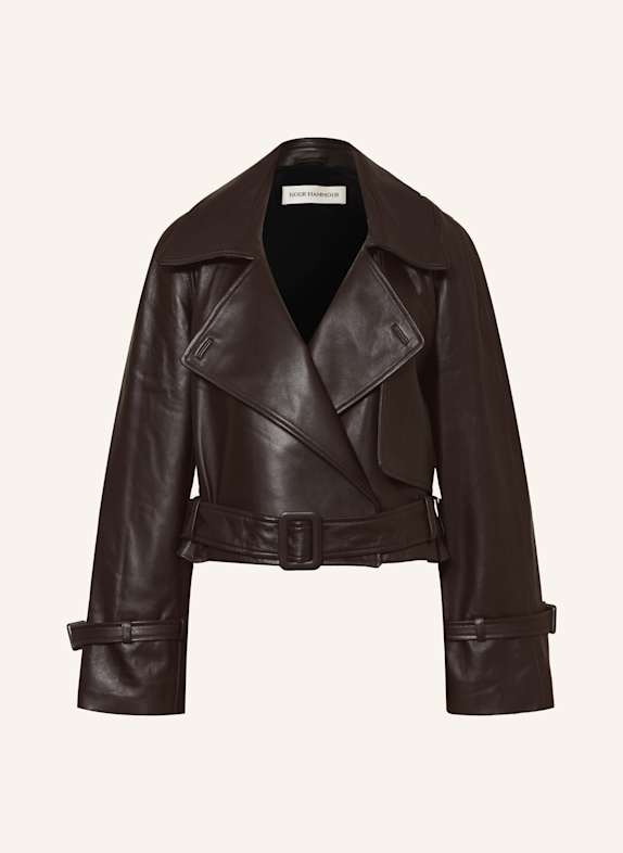 NOUR HAMMOUR Lederjacke HATTI DUNKELBRAUN