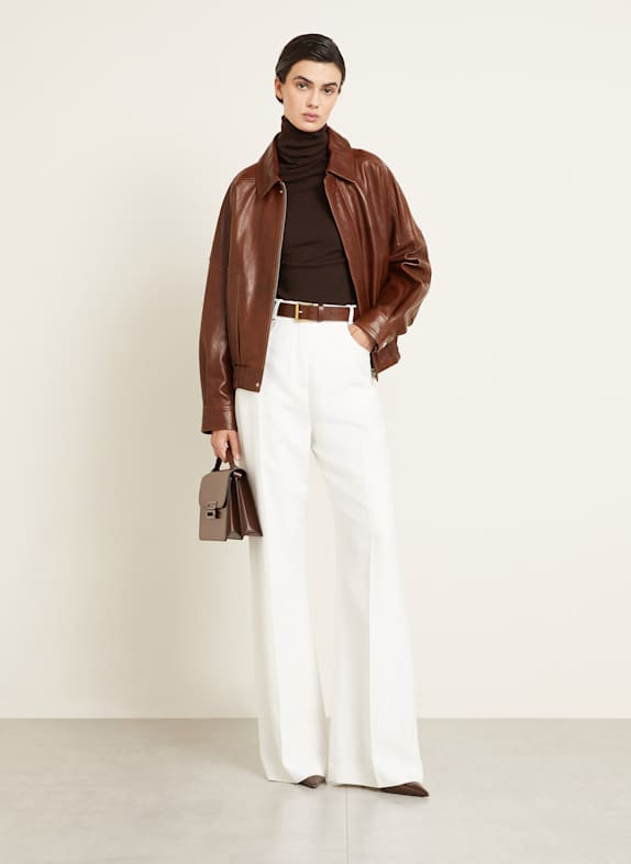 NOUR HAMMOUR Lederblouson DALMA BRAUN