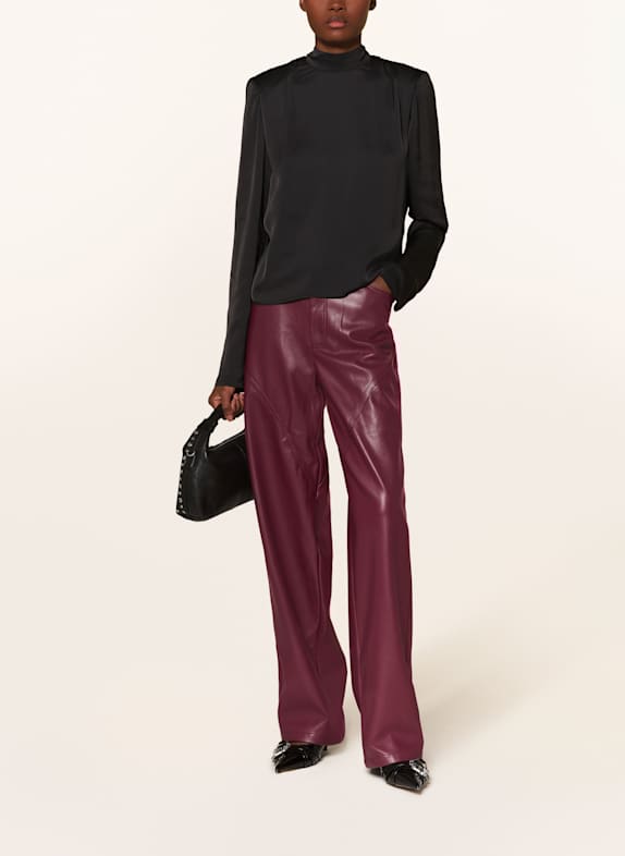 ROTATE Blouse-shirt van satijn ZWART
