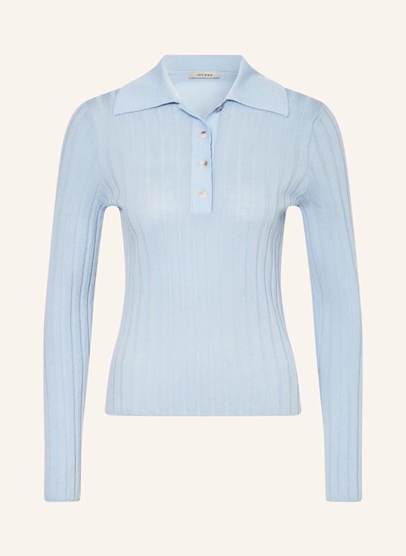 IVY OAK Knitted polo shirt FREDERIKA LIGHT BLUE