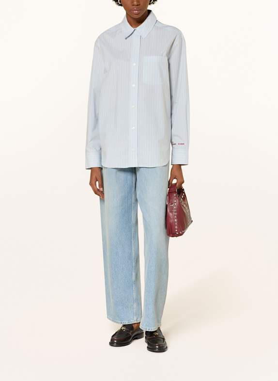 SAMSØE  SAMSØE Overhemdblouse SALOVA LICHTBLAUW / ROOD / WIT