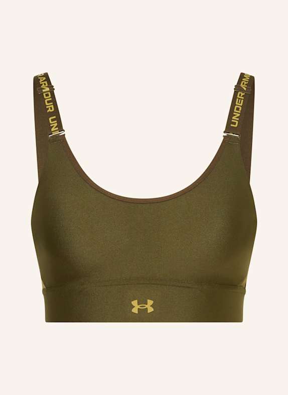 UNDER ARMOUR UA INFINITY MID 2.0 sports bra with mesh KHAKI