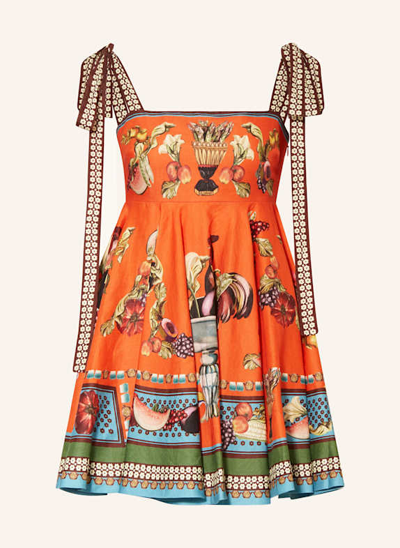 ALÉMAIS Sukienka ROCCO POMARAŃCZOWY / ZIELONY / NIEBIESKI