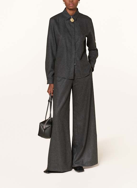 FABIANA FILIPPI Overhemdblouse van flanel DONKERGRIJS