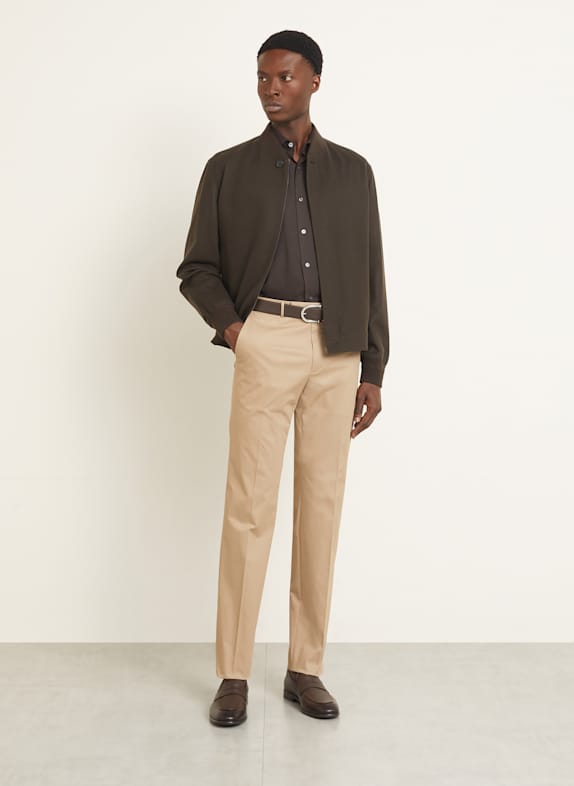 ZEGNA Chino kalhoty Slim Fit BÉŽOVÁ