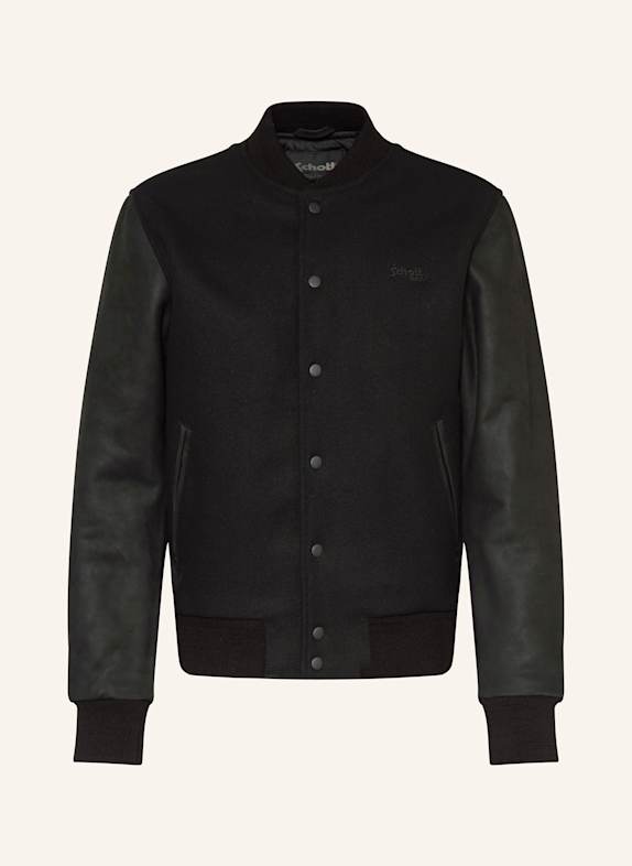 Schott NYC College-Jacke im Materialmix SCHWARZ