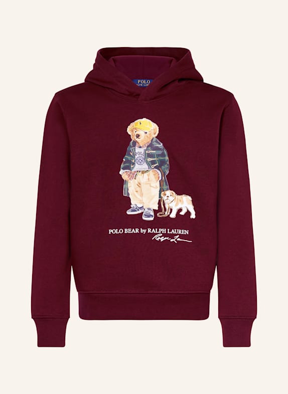 POLO RALPH LAUREN Mikina s kapucí TMAVĚ ČERVENÁ