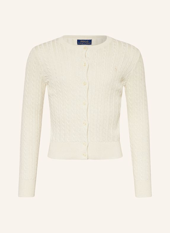 POLO RALPH LAUREN Strickjacke mit Glitzergarn ECRU/ GOLD