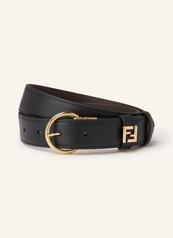 FENDI Reversible leather belt BLACK/ BROWN
