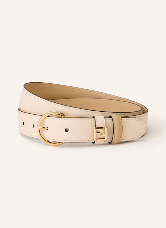 FENDI Reversible leather belt CREAM/ BEIGE