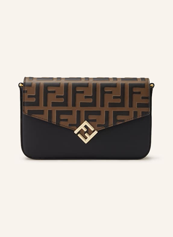 FENDI Geldbörse FF DIAMONDS zum Umhängen DUNKELBRAUN/ HELLBRAUN