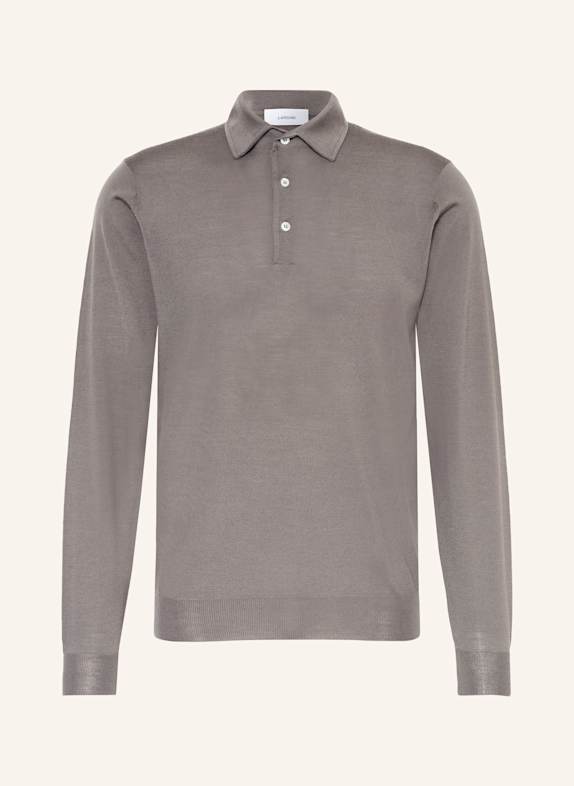 LARDINI Koszulka polo z dzianiny SZAROBRĄZOWY