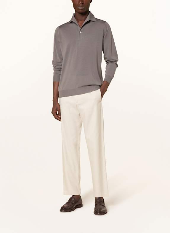 LARDINI Gebreid poloshirt TAUPE