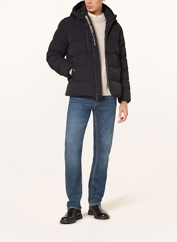 WOOLRICH Daunenjacke mit abnehmbarer Kapuze SCHWARZ